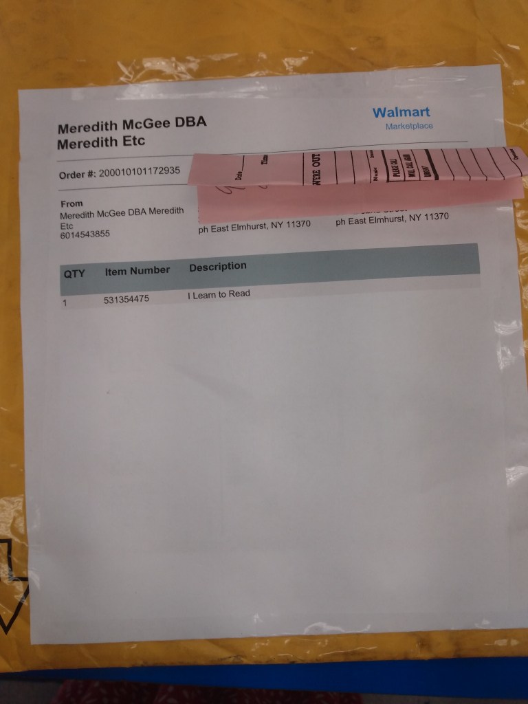 "I Learn to Read" by Gwendolyn Maberry Bell marked the 1st Meredith Etc Walmart marketplace book sale July 20, 2022. Keep it coming